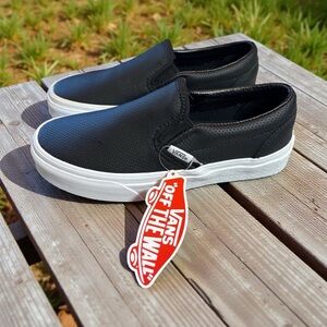 Vans Classic Slip-On Perf Leather sneakers in black Women’s Size 5.5